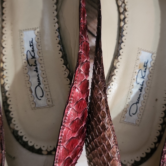 Oscar Del a Renta Snake Skin Heels - Picture 11 of 12